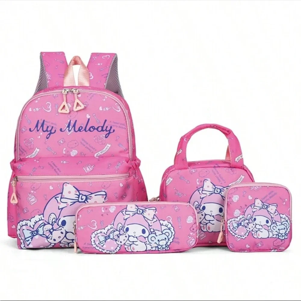 Hello kitty Sanrio backpack 4 pc set backpack, pencil case , sm bag , mini bag
